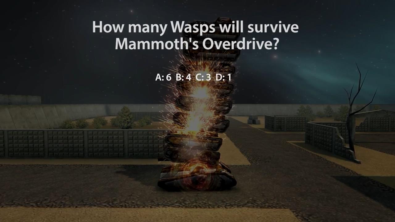 3D坦克猜猜看有多少黄蜂能在猛犸象的超速中幸存下来？