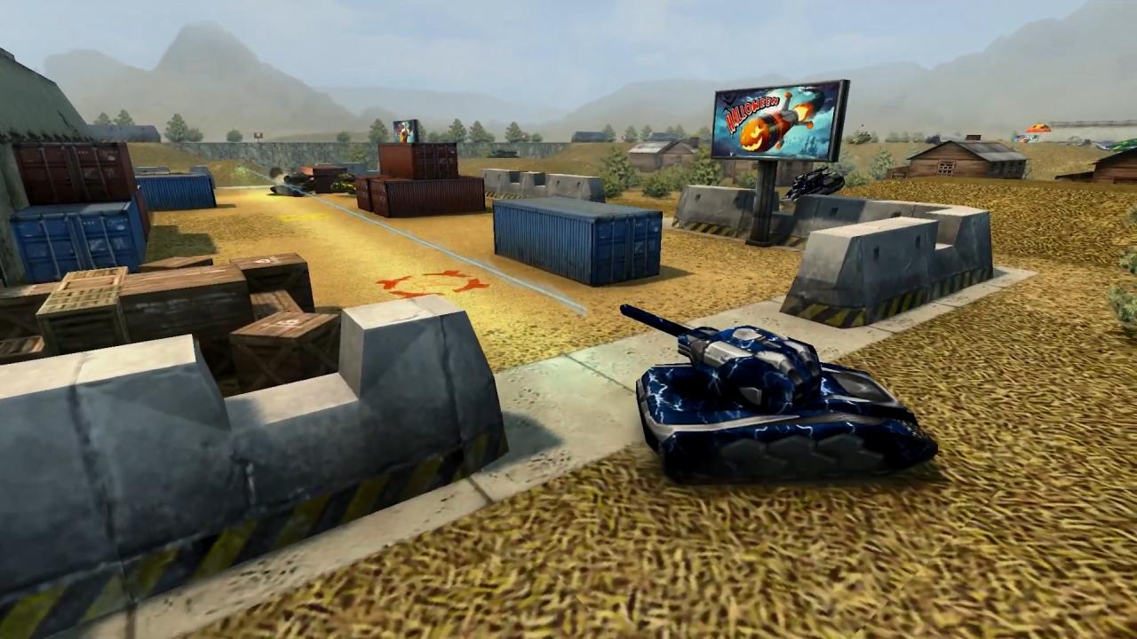 3D坦克正在射击的激光炮