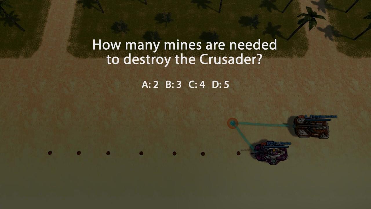 3D坦克每周猜猜看问题：击毁Crusader需要多少颗地雷