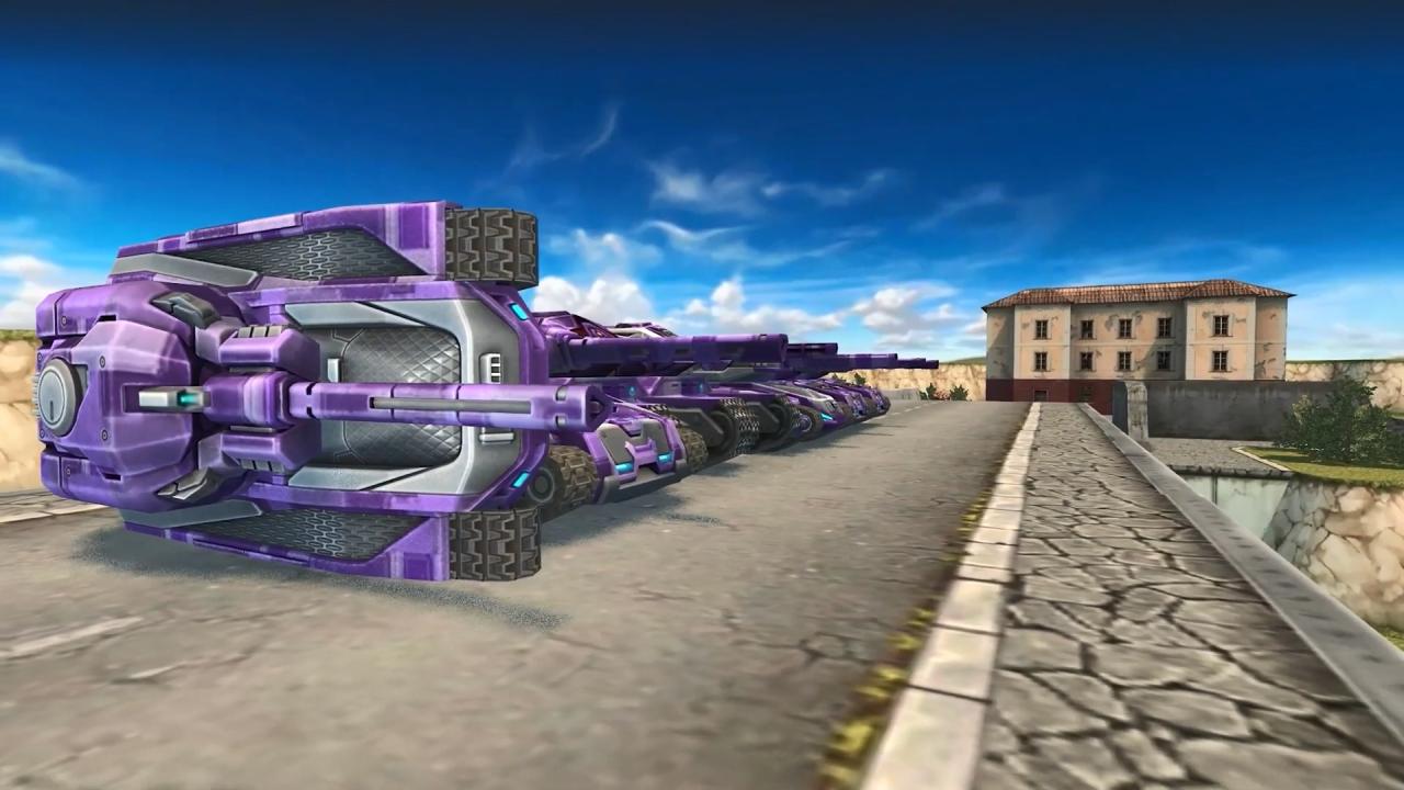 3D坦克等待射击的激光炮