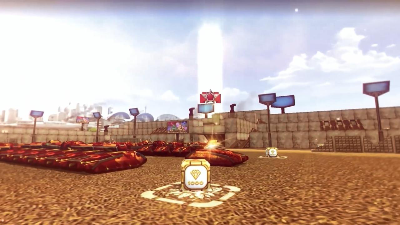 3D坦克运动场地图夺取金水晶并升级（军衔）