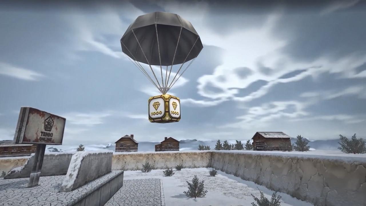 3D坦克高地角斗场地图冬景从天而降的金水晶