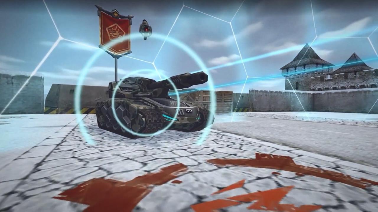 3D坦克冬景模式黄蜂镭射炮开启磁力护盾超速技能