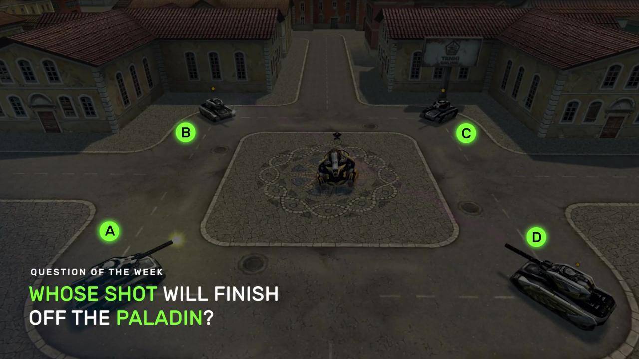 3D 坦克每周猜猜看问题：谁会给圣骑士致命一击？