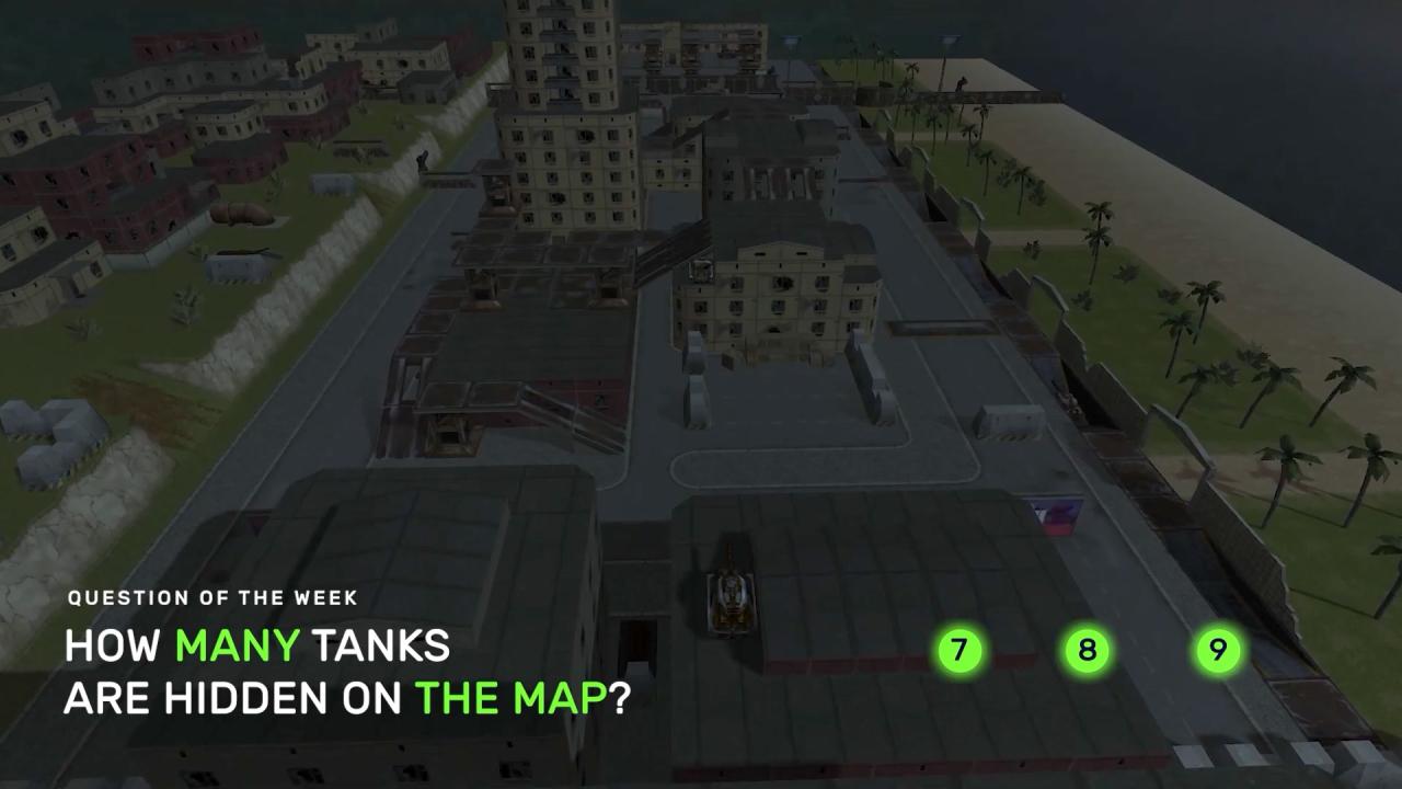 3D 坦克每周猜猜看问题：这张地图隐藏了多少辆坦克 ？