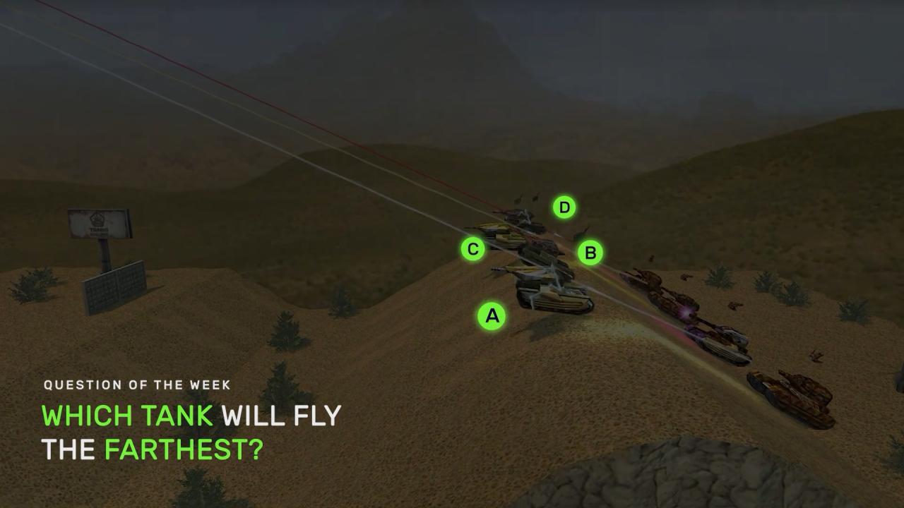 哪辆坦克将飞到最远 ？