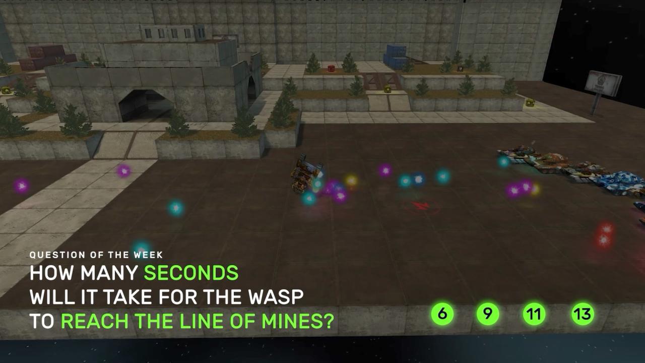 每周猜猜看：黄蜂需要多少秒才能到达地雷阵？
