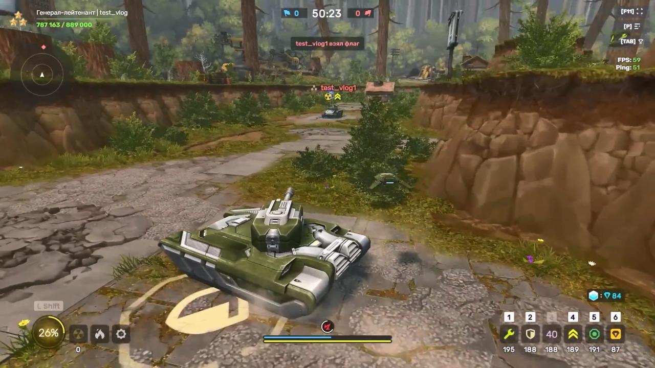 3D坦克战场界面之一：标识位于四周