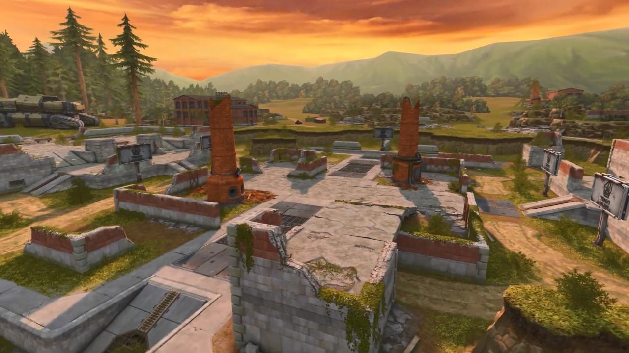 3D坦克演练场地图重制版的地图中部的围墙