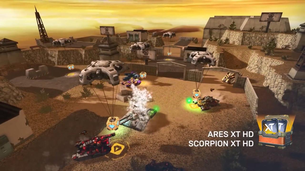 从天而降的金水晶和阿瑞斯和蝎型炮塔的 XT 和 HD 皮肤