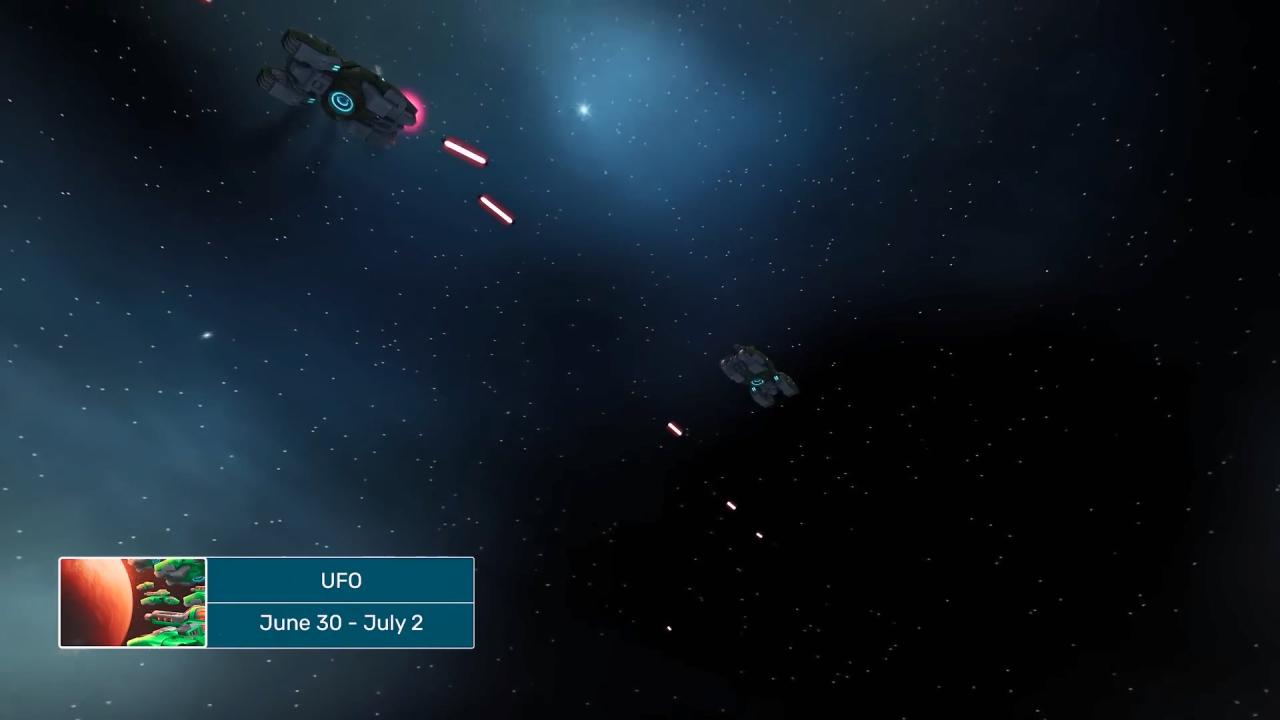 3D坦克 UFO 日在疯狂思维空间的星空中发射离子的超级坦克