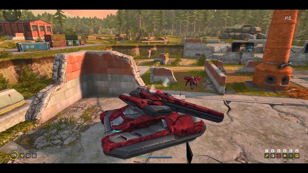 3D坦克演练场地图上的红色高斯炮维京坦克