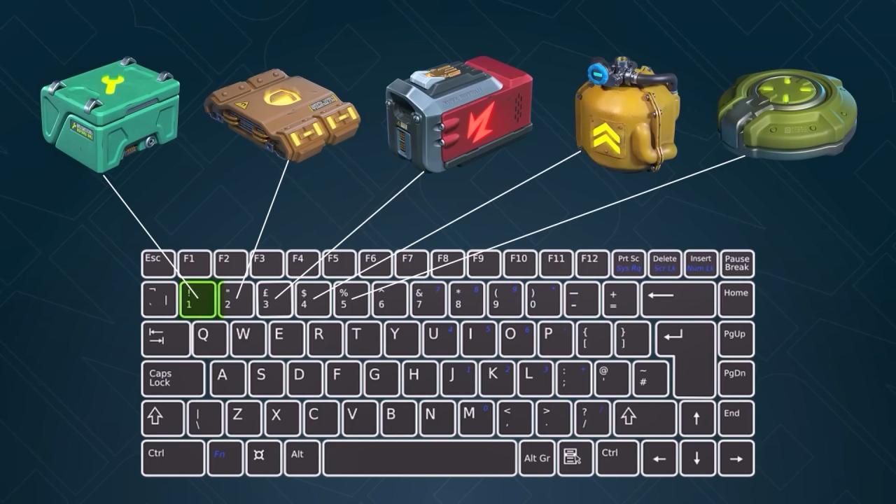 3D 坦克 5 种道具对应数字键 1 - 5